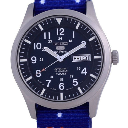 Seiko 5 urheilu automaattinen polyesteri SNZG11J1-var-NATO30 100M miesten kello