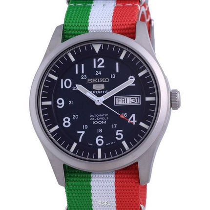 Seiko 5 urheilu automaattinen polyesteri SNZG11K1-var-NATO23 100M miesten kello