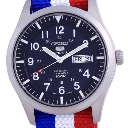 Seiko 5 urheilu automaattinen polyesteri SNZG11K1-var-NATO25 100M miesten kello