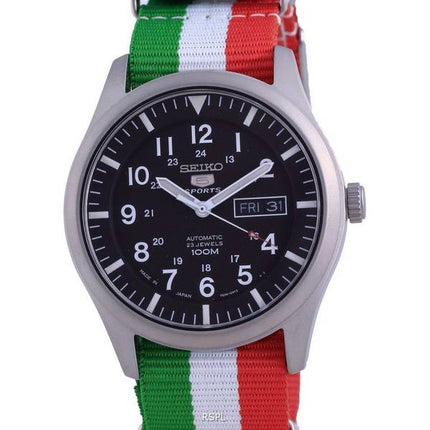 Seiko 5 urheilu automaattinen polyesteri SNZG15J1-var-NATO23 100M miesten kello