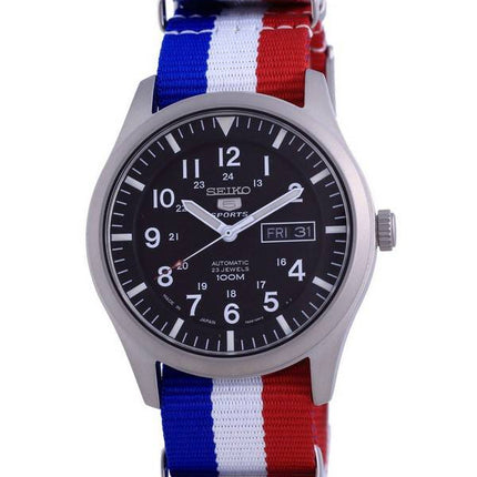 Seiko 5 urheilu automaattinen polyesteri SNZG15J1-var-NATO25 100M miesten kello