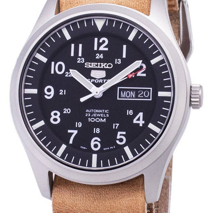 Seiko 5 urheilu SNZG15K1 LS18 automaattinen ruskea nahka hihna Miesten Kello