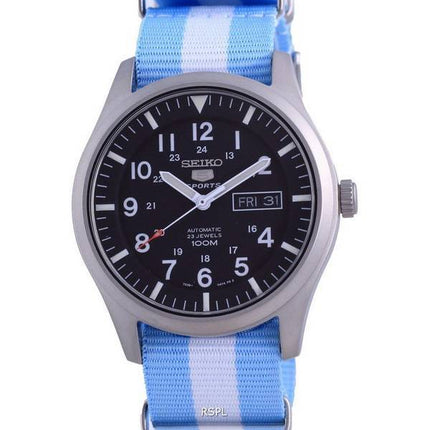 Seiko 5 urheilu automaattinen polyesteri SNZG15K1-var-NATO24 100M miesten kello