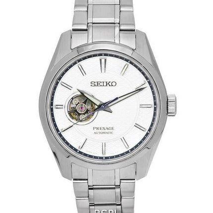 Seiko Presage teräväreunainen avoin sydän valkoinen kellotaulu automaattinen SPB309 SPB309J1 SPB309J 100M miesten kello