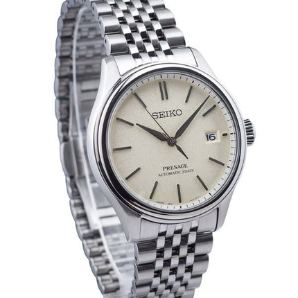 Seiko Presage Classic Shiro-iro ruostumaton teräs lämmin valkoinen kellotaulu automaattinen SPB463J1 100M miesten kello