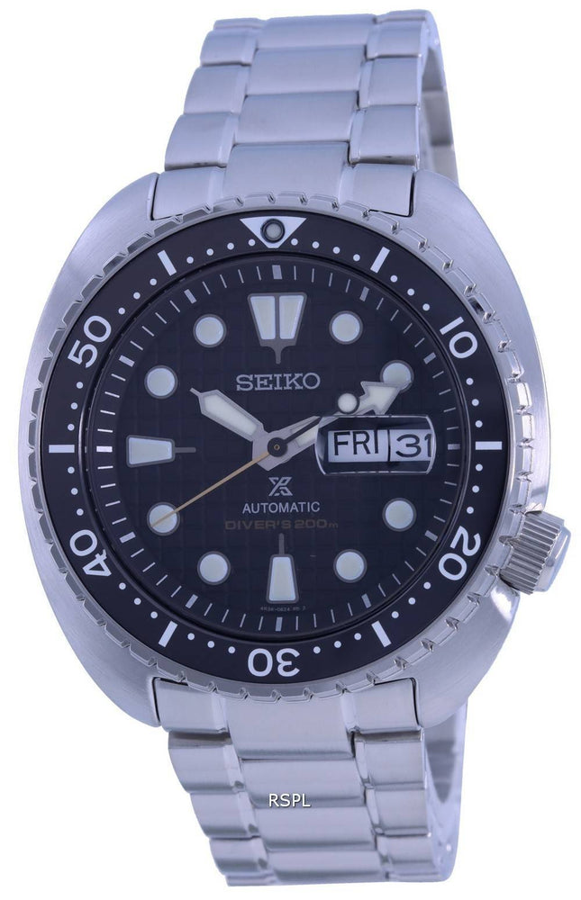 Seiko Prospex King Turtle Black Dial automaattinen sukeltaja SRPE03 SRPE03K1 SRPE03K 200M miesten kello