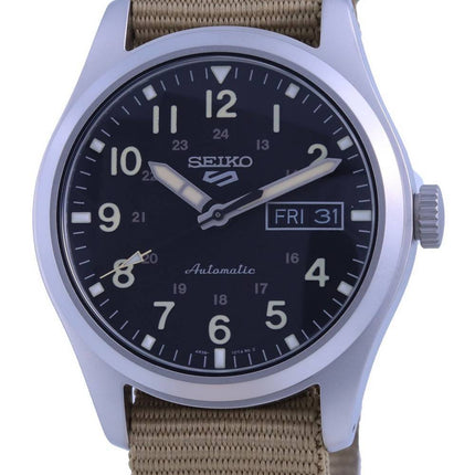 Seiko 5 urheilukenttä musta kellotaulu automaattinen SRPG35 SRPG35K1 SRPG35K 100M miesten kello