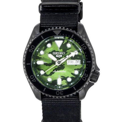 Seiko 5 Sports SKX Street Style nailonhihna naamiointikellotaulu automaattinen SRPJ37 SRPJ37K1 SRPJ37K 100M miesten kello