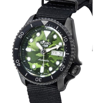 Seiko 5 Sports SKX Street Style nailonhihna naamiointikellotaulu automaattinen SRPJ37 SRPJ37K1 SRPJ37K 100M miesten kello