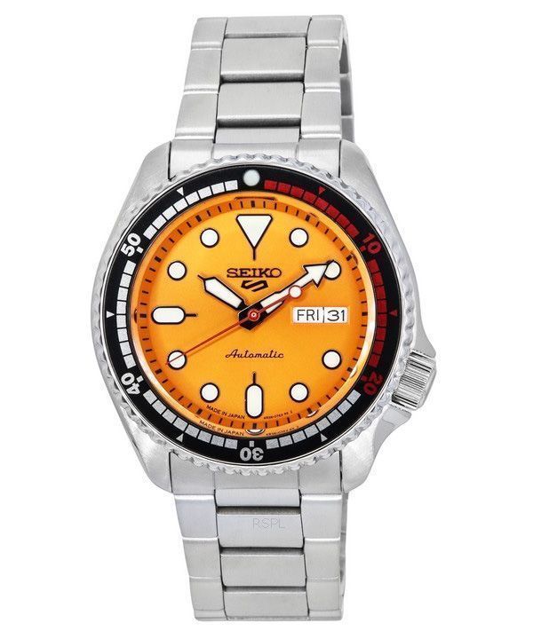 Seiko 5 Sports SKX 55th Anniversary Limited Edition oranssi kellotaulu 24 jalokivet automaattinen SRPK07J1 100M miesten kello