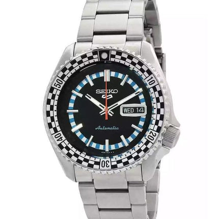 Seiko 5 Sports SKX Series Checker Flag Special Edition mustavalkoinen kellotaulu automaattinen SRPK67K1 100M miesten kello