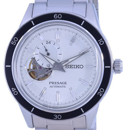 Seiko Presage Style 60-luvun avoin sydÃ¤n, musta kellotaulu automaattinen SSA425 SSA425J1 SSA425J miesten kello