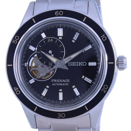 Seiko Presage Style 60-luvun avoin sydÃ¤n, musta kellotaulu automaattinen SSA426 SSA426J1 SSA426J miesten kello