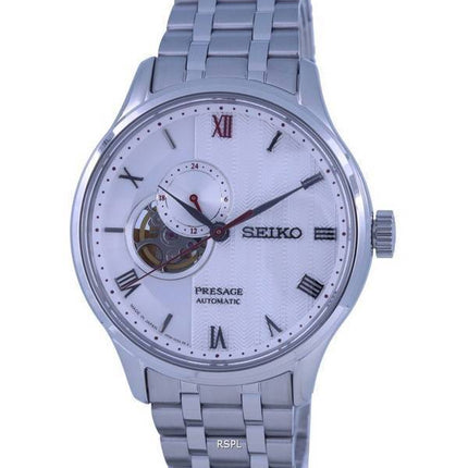 Seiko Presage Zen Garden avoin sydän valkoinen kellotaulu automaattinen SSA443 SSA443J1 SSA443J miesten kello