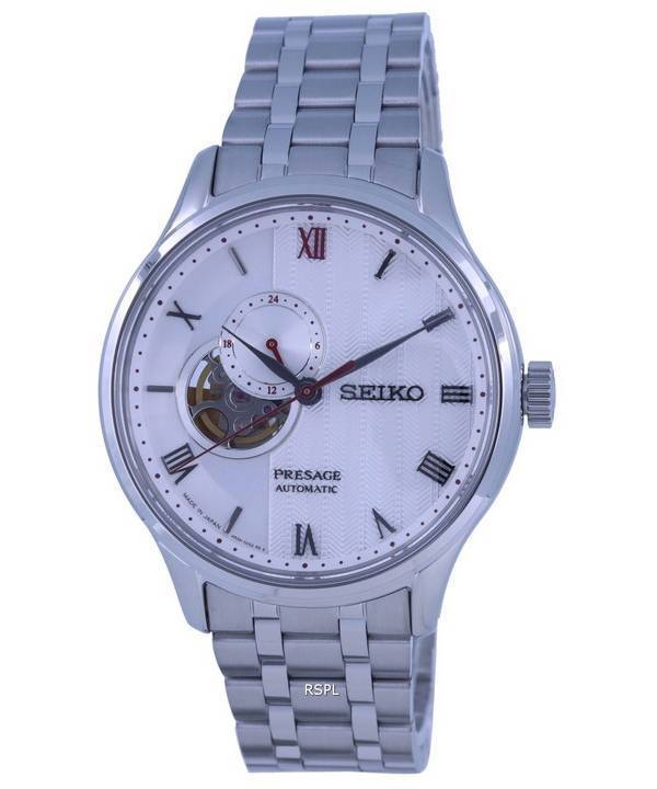 Seiko Presage Zen Garden avoin sydän valkoinen kellotaulu automaattinen SSA443 SSA443J1 SSA443J miesten kello