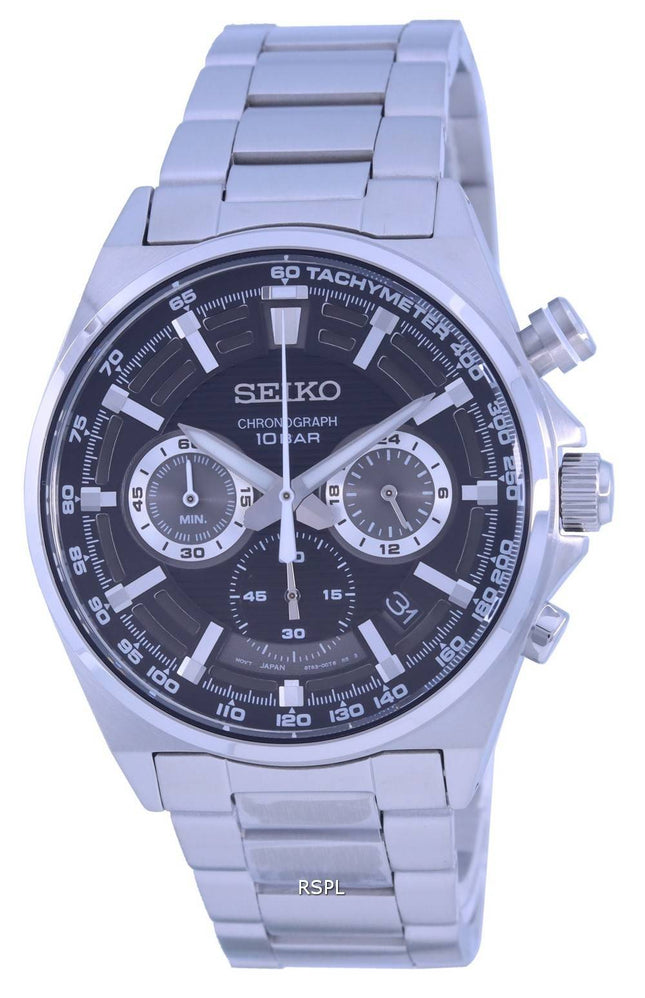 Seiko Neo Sports Chronograph Black Dial Quartz SSB397 SSB397P1 SSB397P 100M Miesten kello