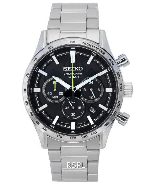 Seiko Urban Sports Chronograph Black Dial Quartz SSB413 SSB413P1 SSB413P 100M Miesten kello