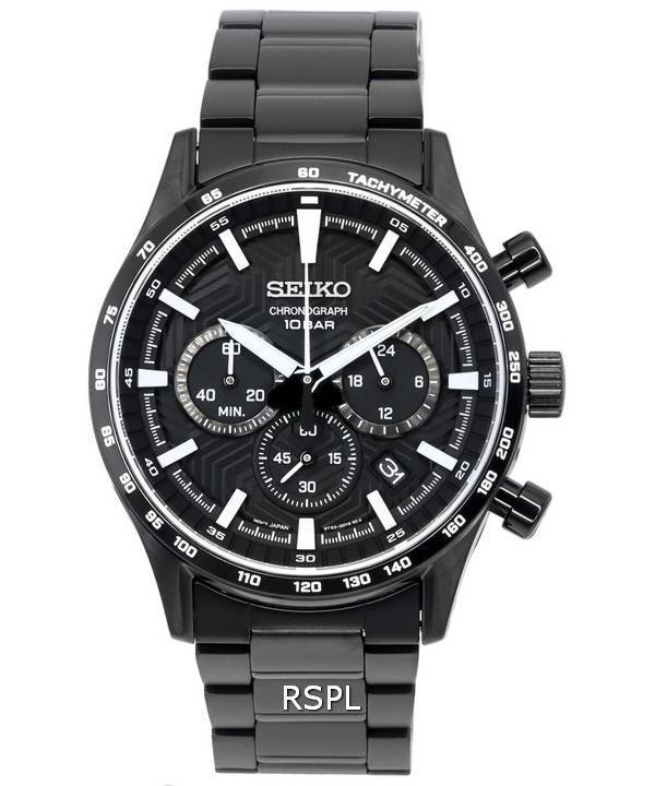 Seiko Urban Sports Chronograph Black Dial Quartz SSB415 SSB415P1 SSB415P 100M Miesten kello