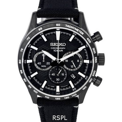 Seiko Urban Sports Chronograph Nylon Range musta kellotaulu kvartsi SSB417 SSB417P1 SSB417P 100M miesten kello