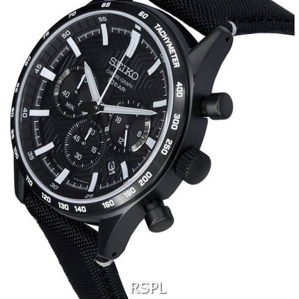 Seiko Urban Sports Chronograph Nylon Range musta kellotaulu kvartsi SSB417 SSB417P1 SSB417P 100M miesten kello