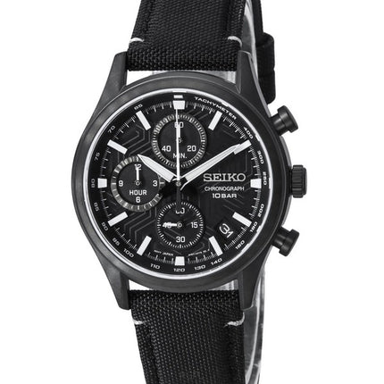 Seiko Conceptual Chronograph Nylon Ranneke musta kellotaulu kvartsi SSB421P1 100M miesten kello