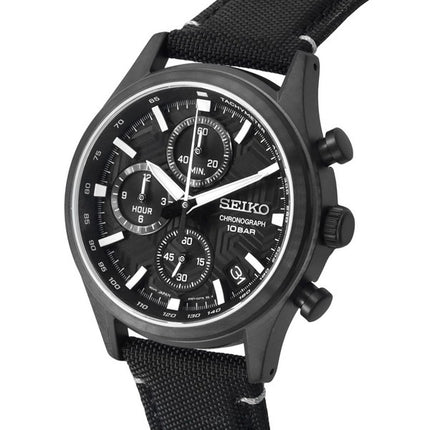 Seiko Conceptual Chronograph Nylon Ranneke musta kellotaulu kvartsi SSB421P1 100M miesten kello