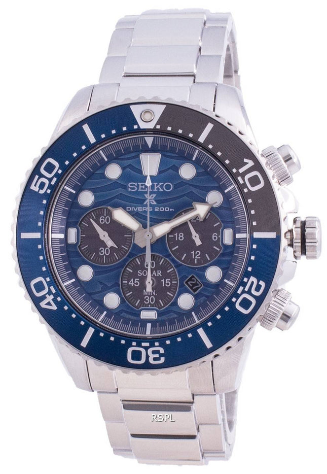 Seiko Prospex Diver's Save The Ocean SSC741 SSC741P1 SSC741P Solar Chronograph Special Edition 200M Men's Watch