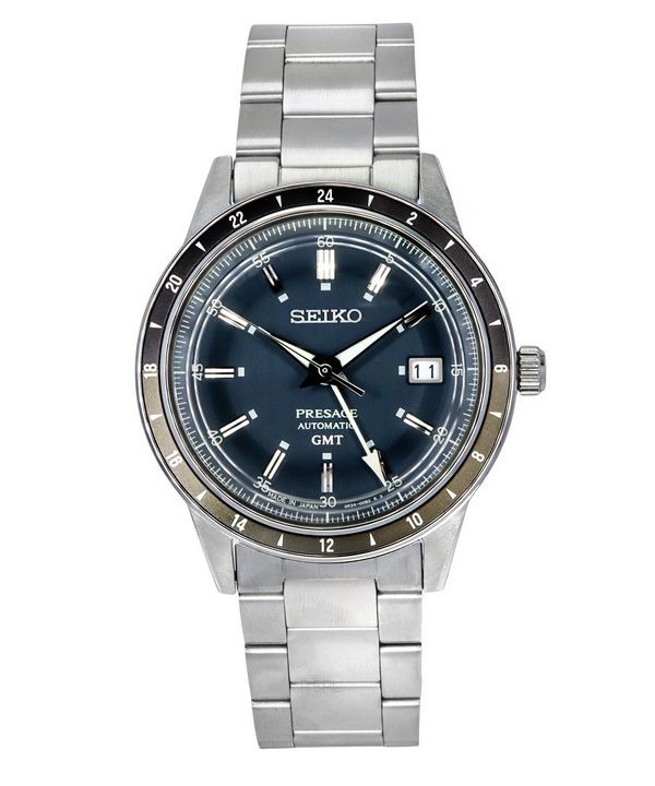 Seiko Presage Style60 GMT ruostumattomasta teräksestä valmistettu sininen kellotaulu SSK009J1 miesten kello