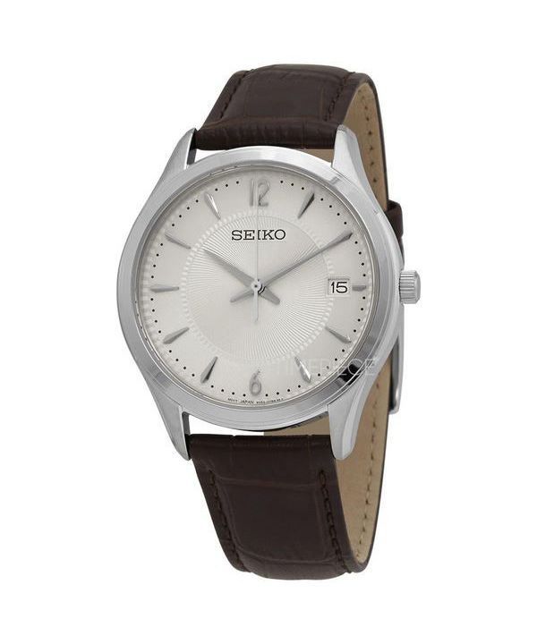 Seiko Nobel Discover Lisää nahkaranneke beige kellotaulu kvartsi SUR421P1 100M miesten kello