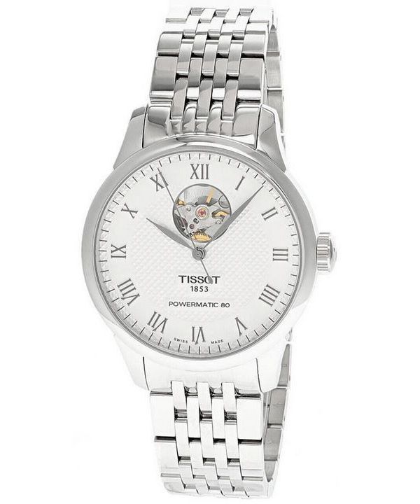 Tissot Le Locle Powermatic 80 avoin sydän, hopea kellotaulu, automaattinen T006.407.11.033.02 miesten kello