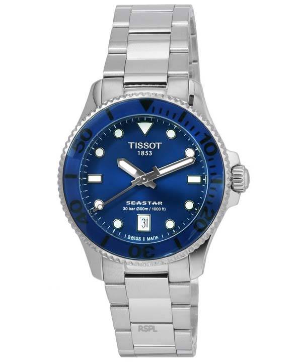 Tissot T-Sport Seastar 1000 Blue Dial Quartz Diver&#39,s T120.210.11.041.00 T1202101104100 300M Unisex kello