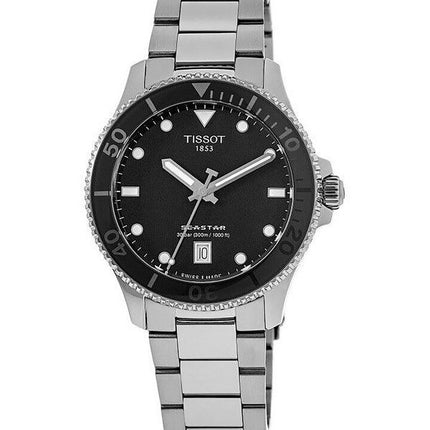 Tissot T-Sport Seastar 1000 ruostumattomasta teräksestä valmistettu musta kellotaulu kvartsisukelluksen T120.210.11.051.00 300M