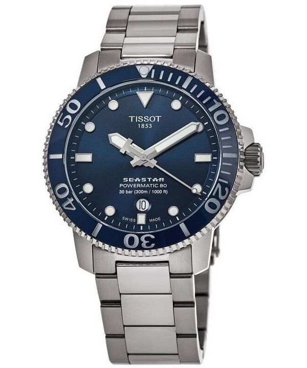 Tissot Seastar 1000 Professional Powermatic 80 Blue Dial Diver&#39,s T120.407.11.041.03 T1204071104103 300M miesten kello