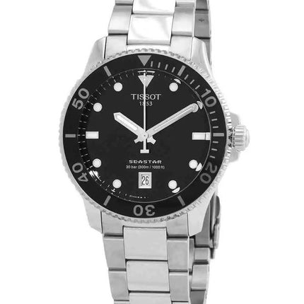 Tissot T-Sport Seastar 1000 ruostumattomasta teräksestä valmistettu musta kellotaulu kvartsisukelluksen T120.410.11.051.00 300M