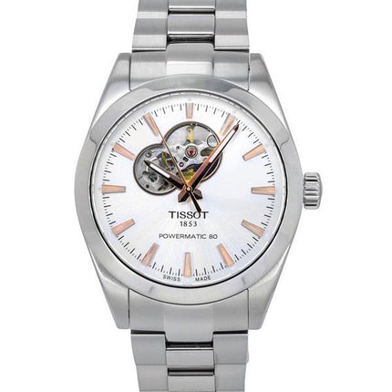 Tissot T-Classic Gentleman Powermatic 80 hopea, avoin sydänkello, automaattinen T127.407.11.031.01 100M miesten kello