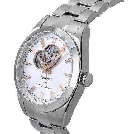 Tissot T-Classic Gentleman Powermatic 80 hopea, avoin sydänkello, automaattinen T127.407.11.031.01 100M miesten kello