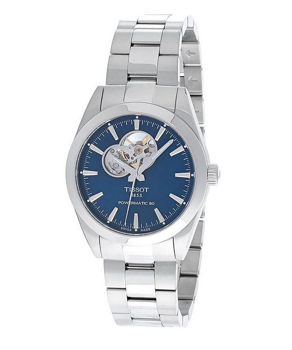 Tissot T-Classic Gentleman Powermatic 80 avoin sydän, sininen kellotaulu, automaattinen T127.407.11.041.01 100M miesten kello