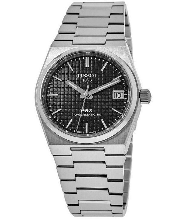 Tissot PRX T-Classic Powermatic 80 musta kellotaulu automaattinen T137.207.11.051.00 100M Unisex kello