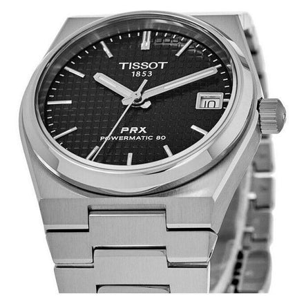 Tissot PRX T-Classic Powermatic 80 musta kellotaulu automaattinen T137.207.11.051.00 100M Unisex kello