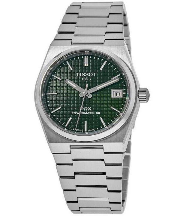 Tissot PRX T-Classic Powermatic 80 vihreä kellotaulu, automaattinen T137.207.11.091.00 100M Unisex kello