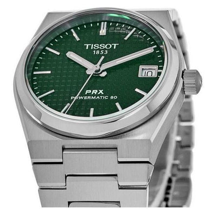 Tissot PRX T-Classic Powermatic 80 vihreä kellotaulu, automaattinen T137.207.11.091.00 100M Unisex kello