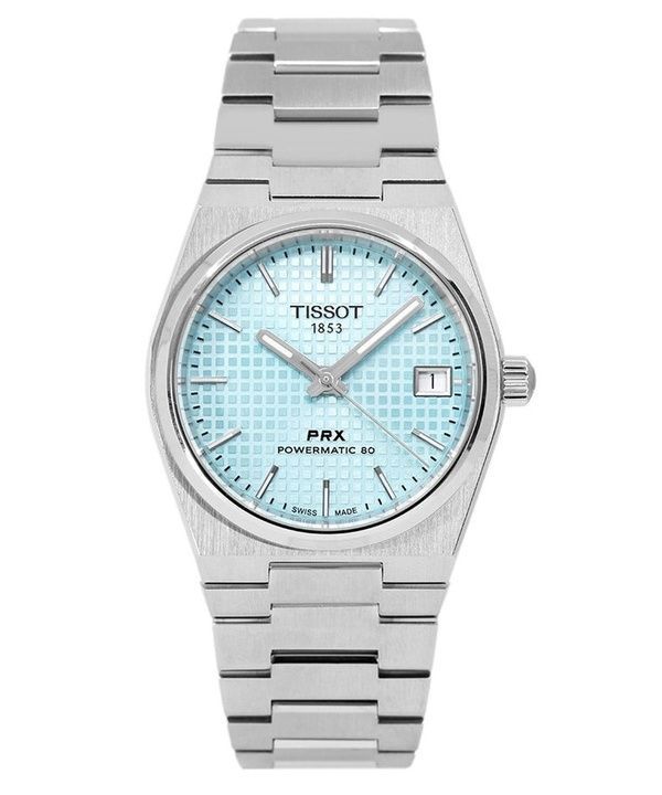 Tissot T-Classic PRX Powermatic 80 ruostumaton teräs, jääsininen kellotaulu, automaattinen T137.207.11.351.00 100M naisten kello