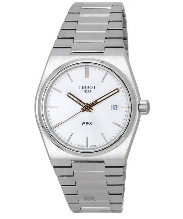 Tissot PRX T-Classic ruostumattomasta teräksestä valmistettu hopea kellotaulu kvartsi T137.210.11.031.00 T1372101103100 100M Uni