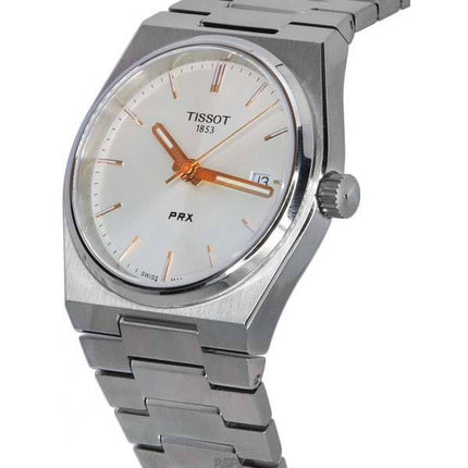 Tissot PRX T-Classic ruostumattomasta teräksestä valmistettu hopea kellotaulu kvartsi T137.210.11.031.00 T1372101103100 100M Uni