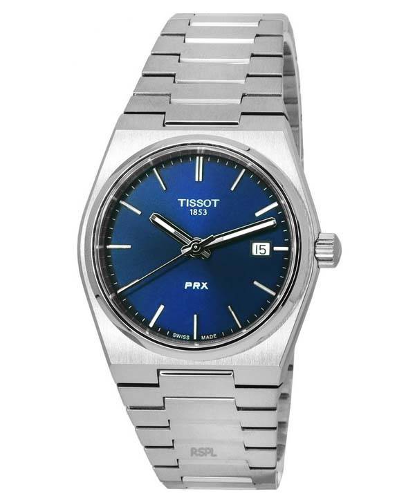 Tissot PRX T-Classic ruostumattomasta teräksestä valmistettu sininen kellotaulu kvartsi T137.210.11.041.00 T1372101104100 100M U