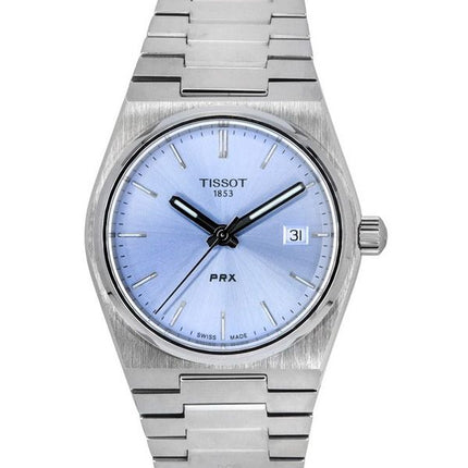 Tissot T-Classic PRX ruostumaton teräs vaaleansininen kellotaulu kvartsi T137.210.11.351.00 100M unisex kello