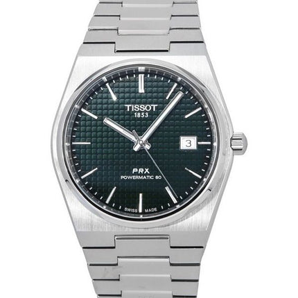 Tissot T-Classic PRX Powermatic 80 ruostumattomasta teräksestä valmistettu vihreä kellotaulu, automaattinen T137.407.11.091.00 1