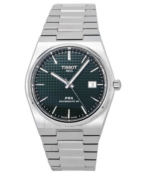 Tissot T-Classic PRX Powermatic 80 ruostumattomasta teräksestä valmistettu vihreä kellotaulu, automaattinen T137.407.11.091.00 1