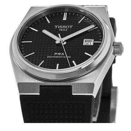 Tissot T-Classic PRX Powermatic 80 kumihihna, musta kellotaulu, automaattinen T137.407.17.051.00 100M miesten kello