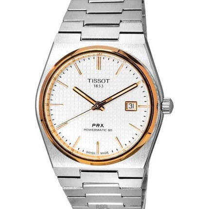 Tissot PRX T-Classic Powermatic 80 hopea kellotaulu T137.407.21.031.00 T1374072103100 100M miesten kello